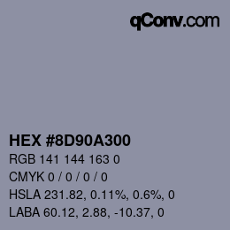 Color code: HEX #8D90A300 | qconv.com
