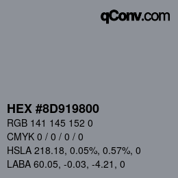 Color code: HEX #8D919800 | qconv.com