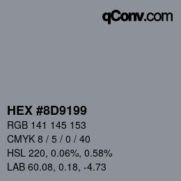 Color code: HEX #8D9199 | qconv.com