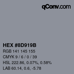 Color code: HEX #8D919B | qconv.com