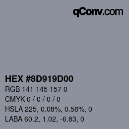 Color code: HEX #8D919D00 | qconv.com