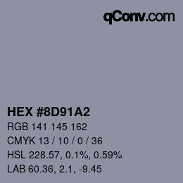Color code: HEX #8D91A2 | qconv.com