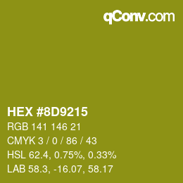 カラーコード: HEX #8D9215 | qconv.com