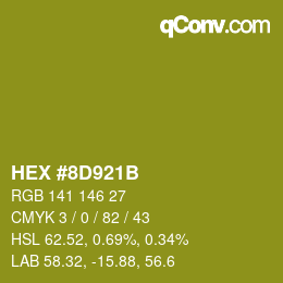 カラーコード: HEX #8D921B | qconv.com