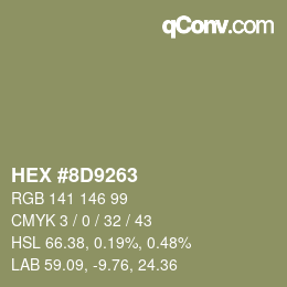 Farbcode: HEX #8D9263 | qconv.com