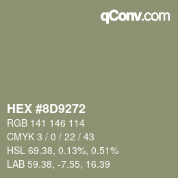 Farbcode: HEX #8D9272 | qconv.com