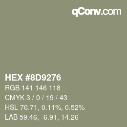 Color code: HEX #8D9276 | qconv.com