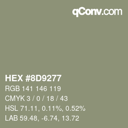 Color code: HEX #8D9277 | qconv.com