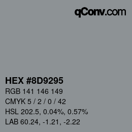 Color code: HEX #8D9295 | qconv.com