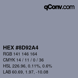 Color code: HEX #8D92A4 | qconv.com