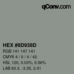 Color code: HEX #8D938D | qconv.com