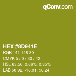 Color code: HEX #8D941E | qconv.com