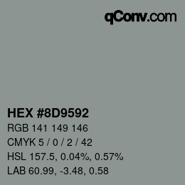 Color code: HEX #8D9592 | qconv.com