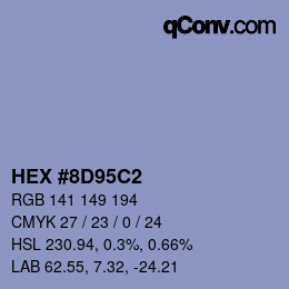 Color code: HEX #8D95C2 | qconv.com