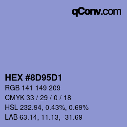 カラーコード: HEX #8D95D1 | qconv.com