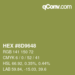 Color code: HEX #8D9648 | qconv.com
