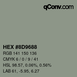 Farbcode: HEX #8D9688 | qconv.com