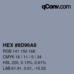 カラーコード: HEX #8D96A8 | qconv.com