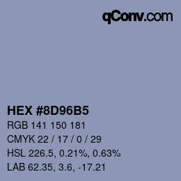 Color code: HEX #8D96B5 | qconv.com