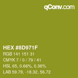 Color code: HEX #8D971F | qconv.com