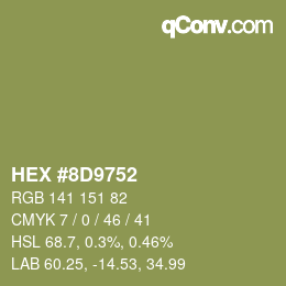 Color code: HEX #8D9752 | qconv.com