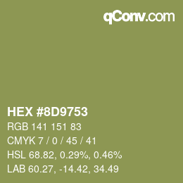 カラーコード: HEX #8D9753 | qconv.com