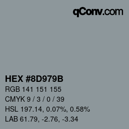 Color code: HEX #8D979B | qconv.com
