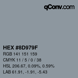 Color code: HEX #8D979F | qconv.com