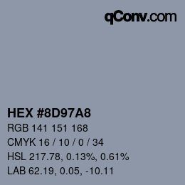 Color code: HEX #8D97A8 | qconv.com