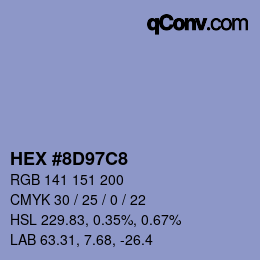 Color code: HEX #8D97C8 | qconv.com