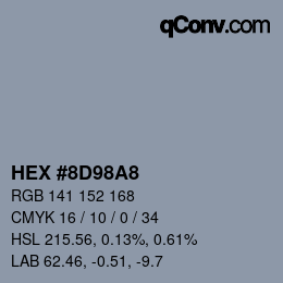 Color code: HEX #8D98A8 | qconv.com