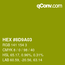 Color code: HEX #8D9A03 | qconv.com