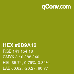 Color code: HEX #8D9A12 | qconv.com