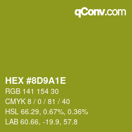 Color code: HEX #8D9A1E | qconv.com