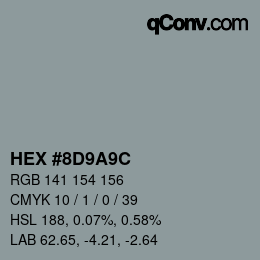 Color code: HEX #8D9A9C | qconv.com