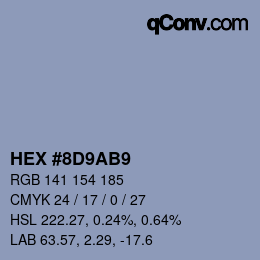 Color code: HEX #8D9AB9 | qconv.com