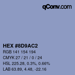 Color code: HEX #8D9AC2 | qconv.com