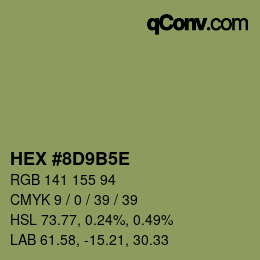 Código de color: HEX #8D9B5E | qconv.com