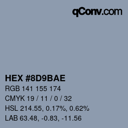 Farbcode: HEX #8D9BAE | qconv.com