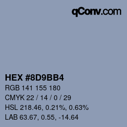 Código de color: HEX #8D9BB4 | qconv.com