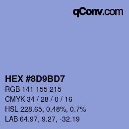 Color code: HEX #8D9BD7 | qconv.com