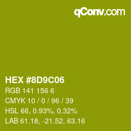 Color code: HEX #8D9C06 | qconv.com