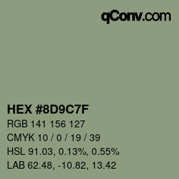 Color code: HEX #8D9C7F | qconv.com