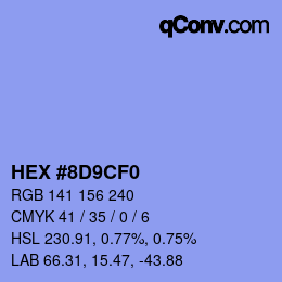 Color code: HEX #8D9CF0 | qconv.com