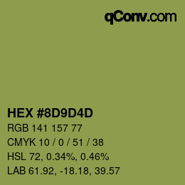 カラーコード: HEX #8D9D4D | qconv.com