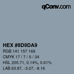 Color code: HEX #8D9DA9 | qconv.com
