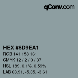 Color code: HEX #8D9EA1 | qconv.com