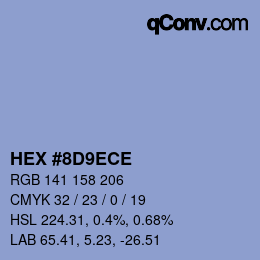 Código de color: HEX #8D9ECE | qconv.com
