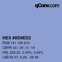 Color code: HEX #8D9ED2 | qconv.com