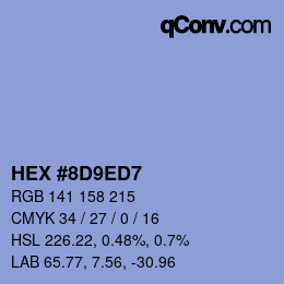 カラーコード: HEX #8D9ED7 | qconv.com